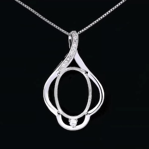 12×15mm 13×18mm Pendant Blank Sterling Silver Pendant Base ,White Gold Plated Pendant Blanks (DZ074)For Jewelry Making Supplies