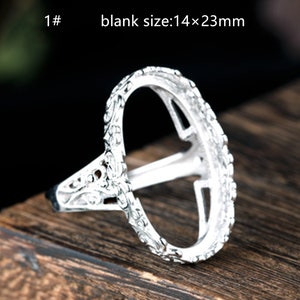 925 Sterling Silver Ring Blank Long-Lasting White Gold Plated Ring Base Oval Ring Blank (JT64)For Jewelry Making Supplies