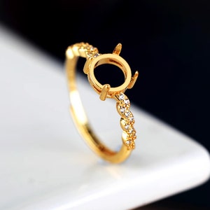 Bague vierge 6 mm/7 mm/8 mm/9 mm/10 mm/11 mm/12 mm, plaquée or blanc, réglage de la bague JT82 gold plated