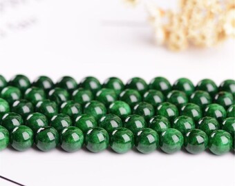 Charmant 10 Mm à Facettes Vert Jade Gemstone Round Beads Necklace 17" Charmant 10 Mm à Facettes Vert Jade Gemstone Round Beads Necklace 17"
