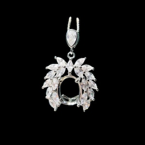 8×10mm High quality 925 Sterling Silver 18K Gold Pendant Blank,Oval Shape Cabochon Pendant Setting (DZ61)For Jewelry Making Supplies