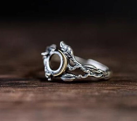 Ring Blank 77mm Raw Stone Setting vintage Silver Ring Blank Ring Base claw Prong Ring Blank JT113 Etsy UK