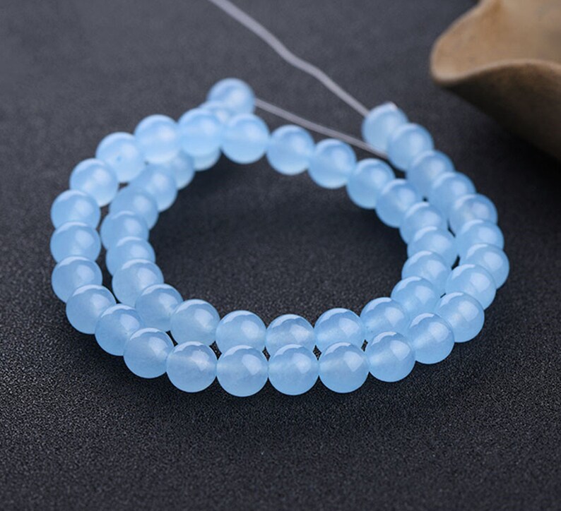 Natural Blue Chalcedony Beads-light Blue Chalcedonyjade Beads - Etsy