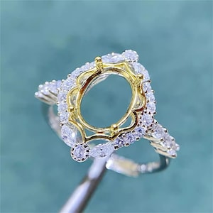 7×9mm High quality 925 Sterling Silver Ring Blan Adjustable Ring Base,Cabochon Ring Setting For Jewelry Making Supplies (JT0109)
