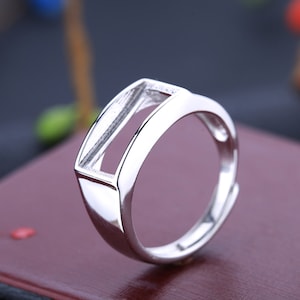 Ring Blank Rectangle blank 6×13mm 6×16mm 7×15mm 8×16mm 8×18mm 9×18mm 10×20mm Silver Ring Base Ring Setting For Jewelry Making Supplies(JT04)