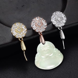 Pendant Blank Sterling Silver Pendant Base ,White Gold Plated Pendant Blanks (DZ73)For Jewelry Making Supplies