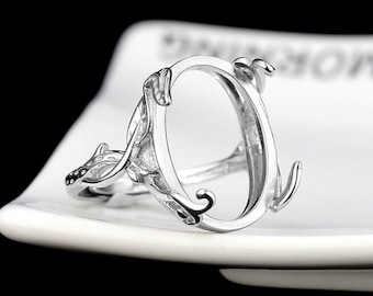 Ring Blank 9×13mm 10×12mm 10×15mm 11×14mm  11×17mm 12×13mm 12×16mm 13×18mm... White Gold Plated Ring Base For Jewelry Making Supplies (JT61)