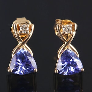 Astonishing 14k Yellow Gold Natural Diamond Earrings, Beautiful Bridal Stud Earrings, Anniversary Gift For Wife