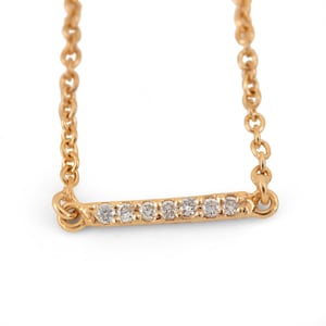 Natural Certified Diamond Bar Charm Necklace Solid 18k Yellow Gold Handmade Fine Jewelry Anniversary, Wedding Gift For Her