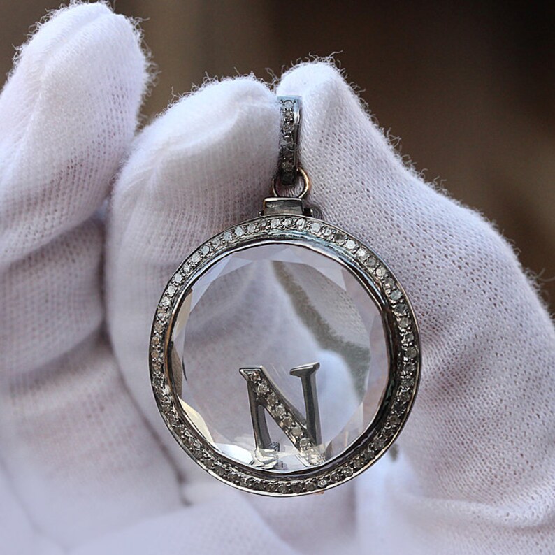 Sterling Silver InitialA Vintage-Style Pendant