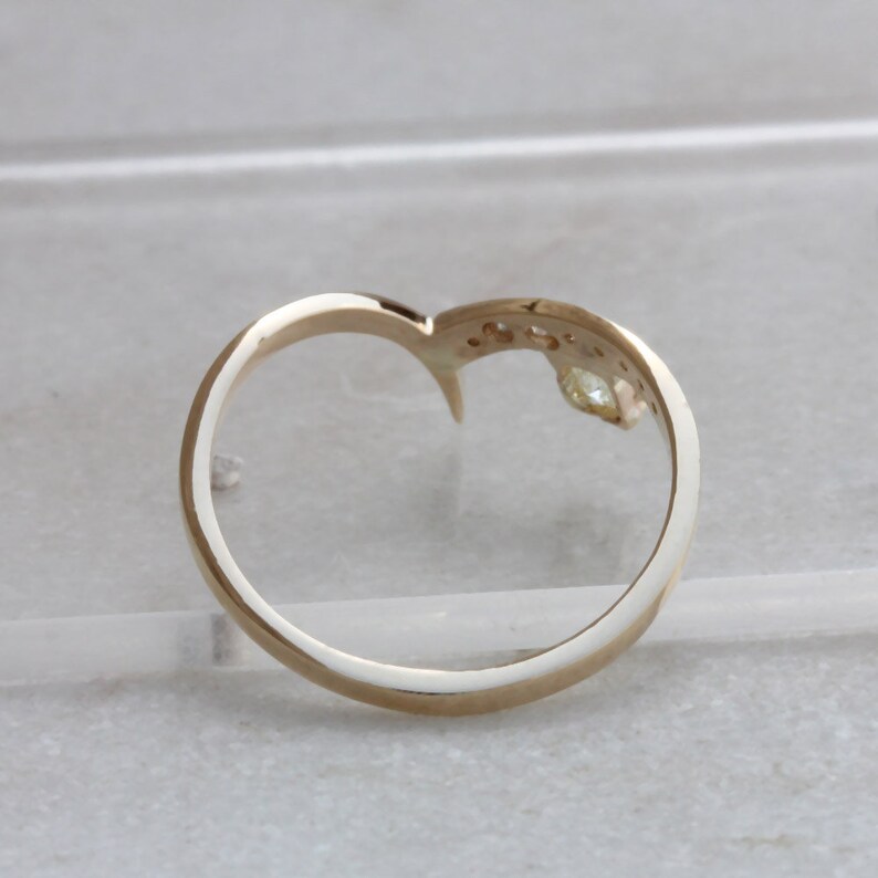 Handmade Real Pave Diamond Chevron Ring 18k Solid Yellow Gold Handmade Fine Jewelry Bridal Jewelry Christmas Gift Gifts for Her