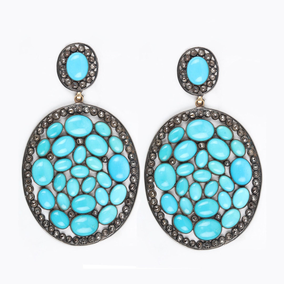 Astonishing 14k Yellow Gold Natural Diamond Earrings Etsy