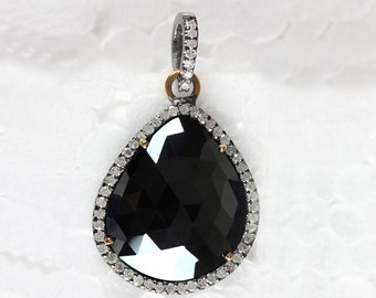 Black Spinel Pendant in Rose Gold Flash Sterling Silver 1.76cts | Gemporia Black Spinel Pendant in Rose Gold Flash Sterling Silver 1.76cts | Gemporia