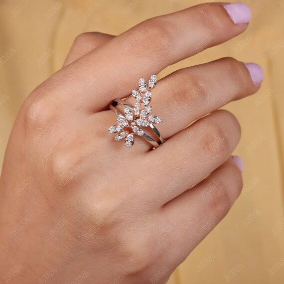 Puzzle Air Sphere Ring With Diamonds on Model - Goretskiy Jewelry