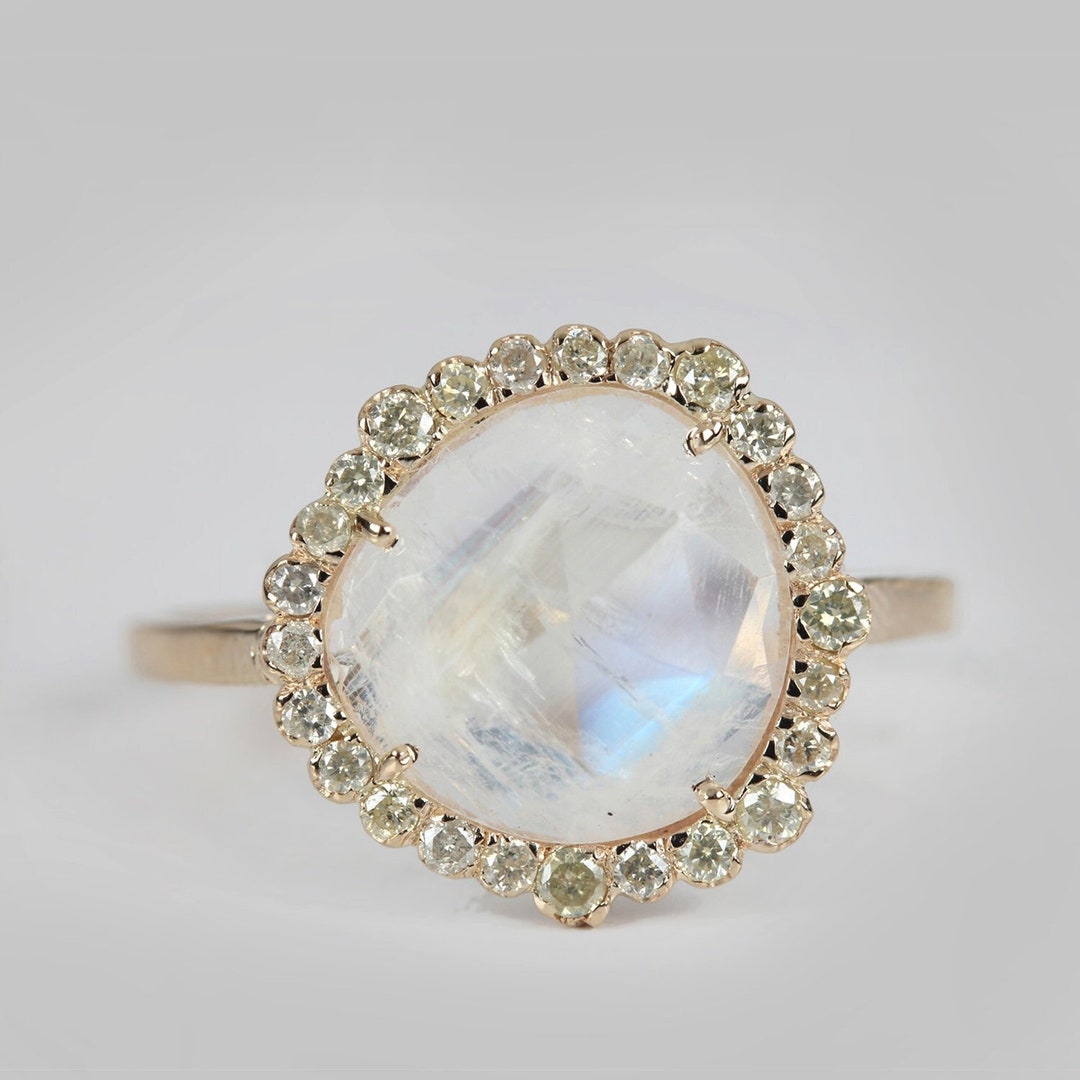 14k-yellow-gold-blue-moonstone-ring-pave-diamond-cocktail-ring-etsy