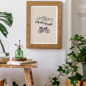 Bikepacking Giclee Art Print, Cycling Travel Illustration Poster, Adventure, Bike Cycle Minimalist Colourful Design Wall Print image 8