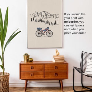 Bikepacking Giclee Art Print, Cycling Travel Illustration Poster, Adventure, Bike Cycle Minimalist Colourful Design Wall Print image 4