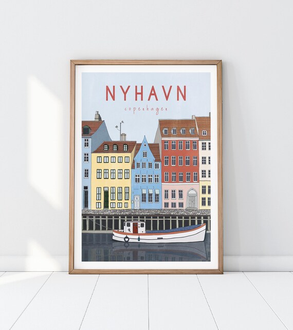 CD02 VINTAGE COPENHAGEN DENMARK TRAVEL A3 POSTER PRINT