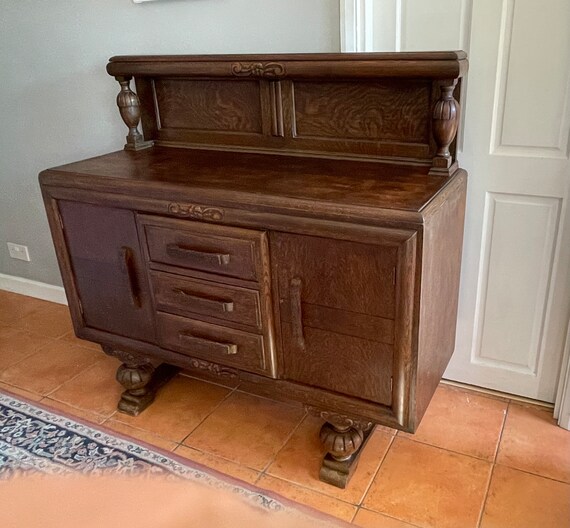 Antique Validity Furniture Art Deco Oak Buffet Server Sideboard