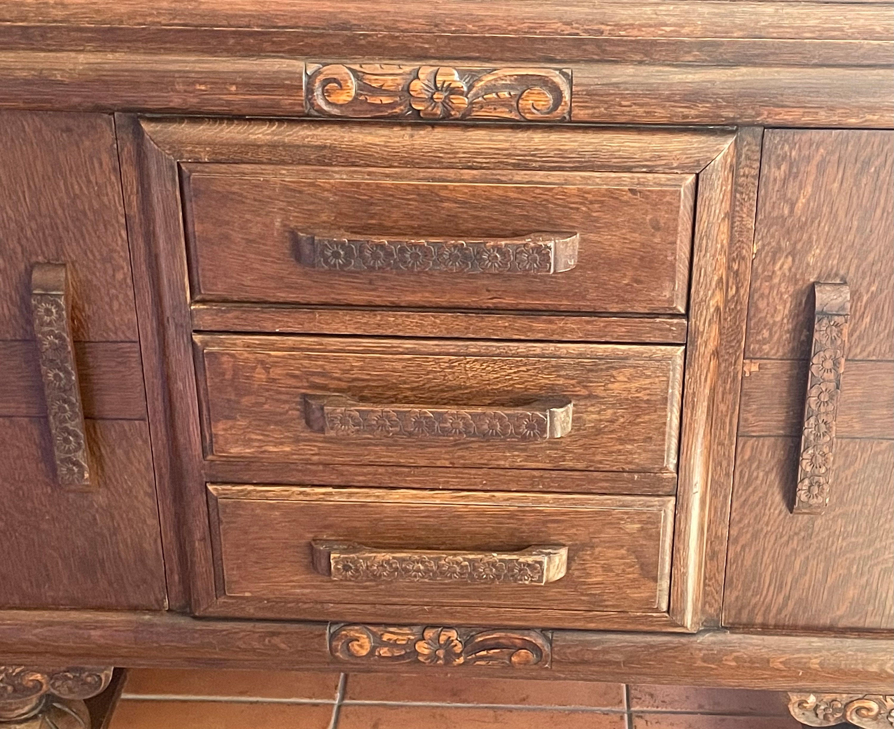 Antique Validity Furniture Art Deco Oak Buffet Server / Sideboard Etsy UK