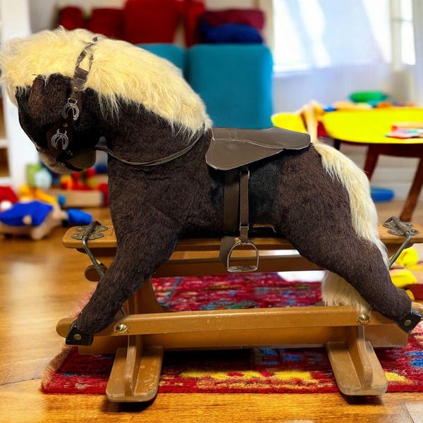 Large Vintage Children’s Merrythought Shire Horse Rocking Horse