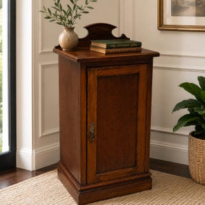 Antique Mahogany Pot Cupboard Bedside Cabinet, Edwardian Nightstand, Vintage Wooden Bedside Table, Bedroom Storage Cabinet