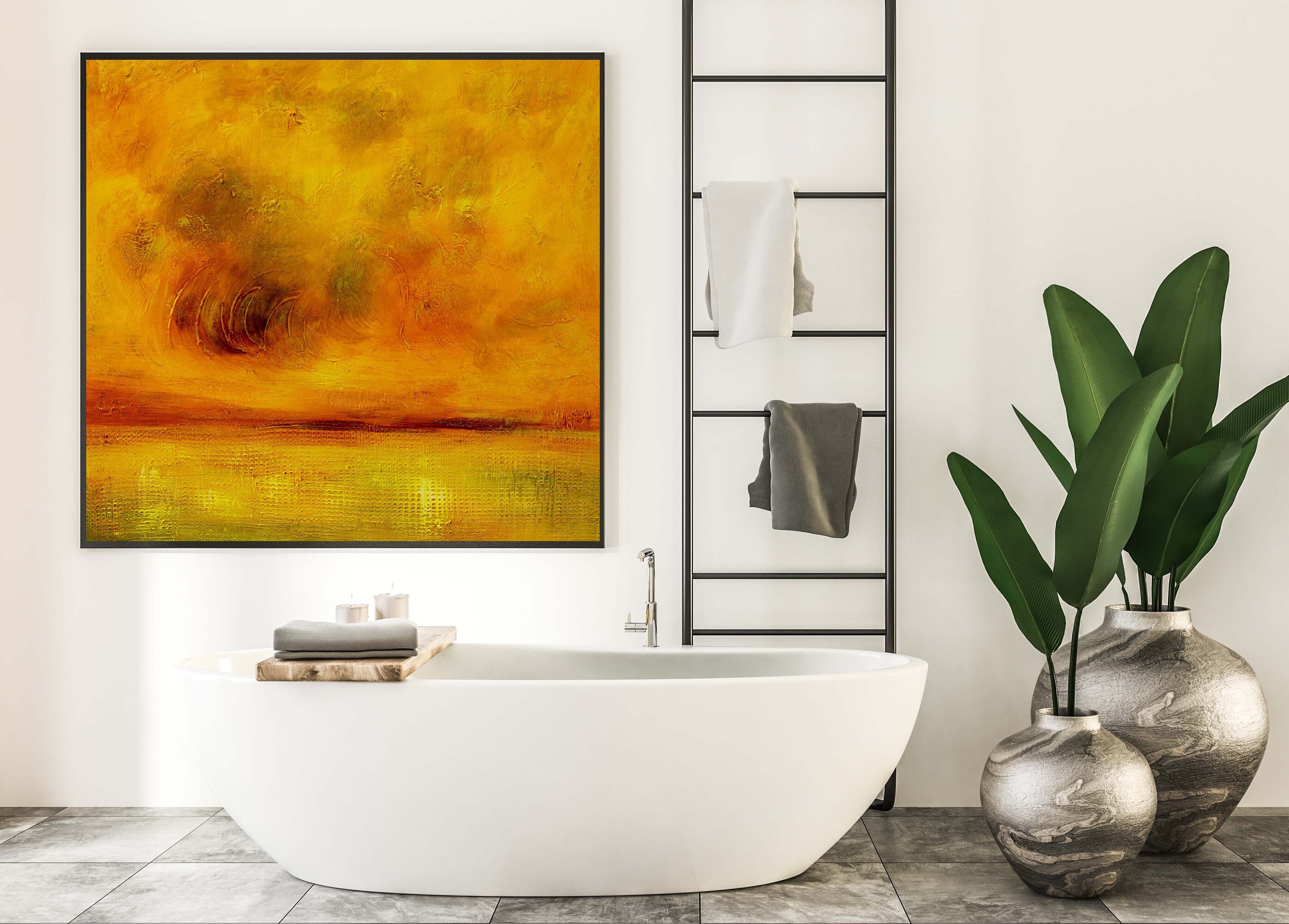 Abstract Oil Painting On Canvas Ground For Living Room Home