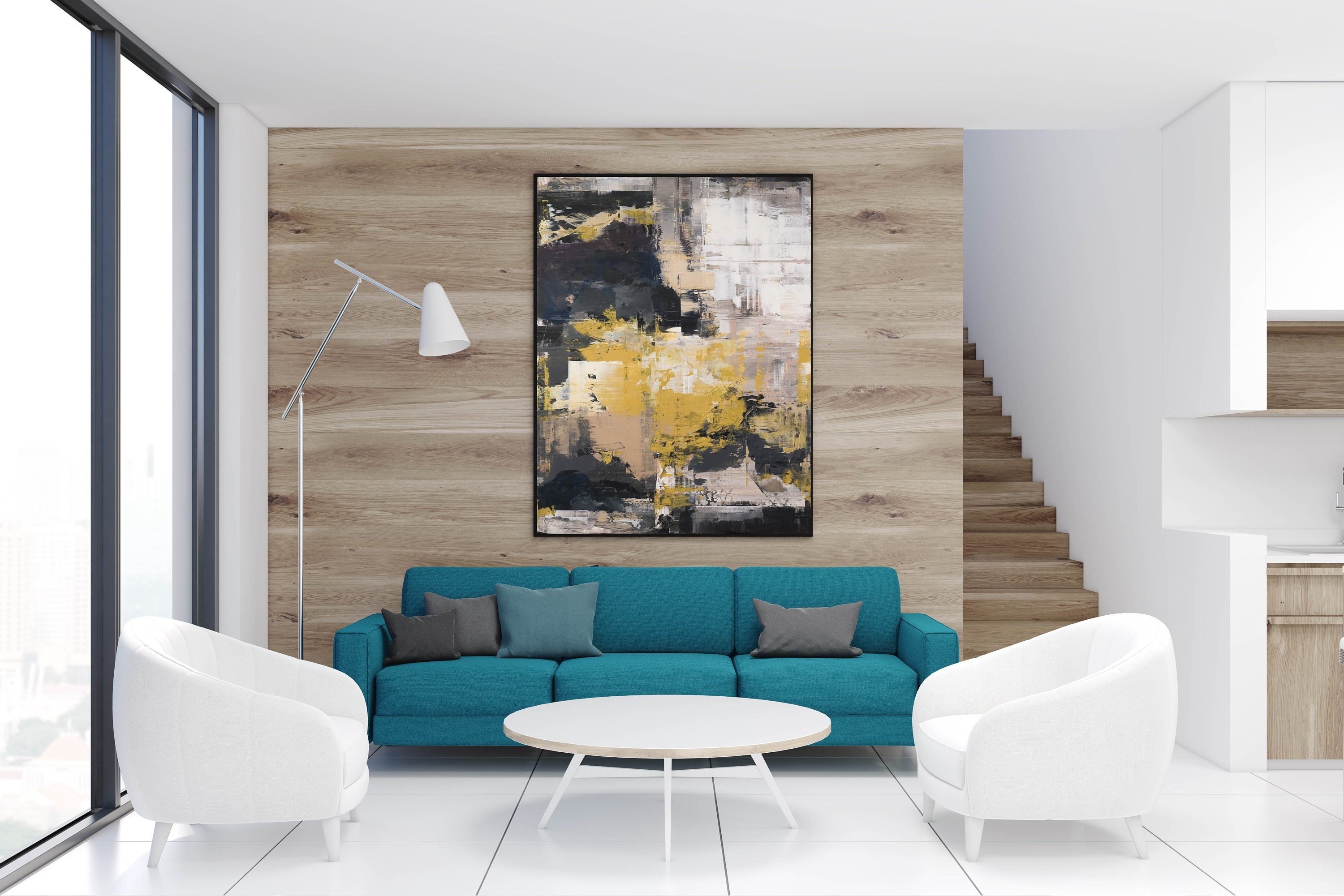 Large Abstract Oil Painting On Canvas For Living Room Home