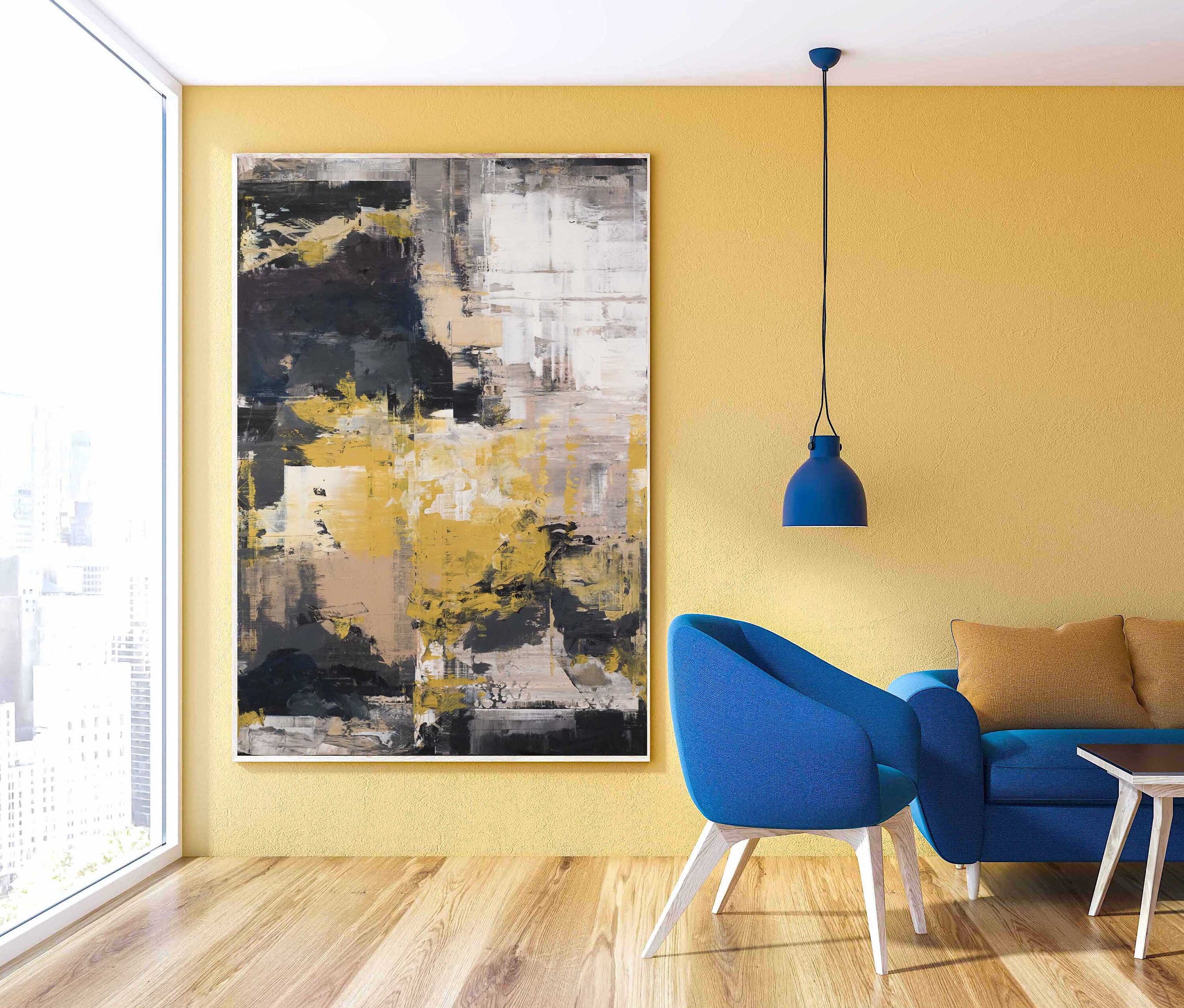 Large Abstract Oil Painting On Canvas For Living Room Home