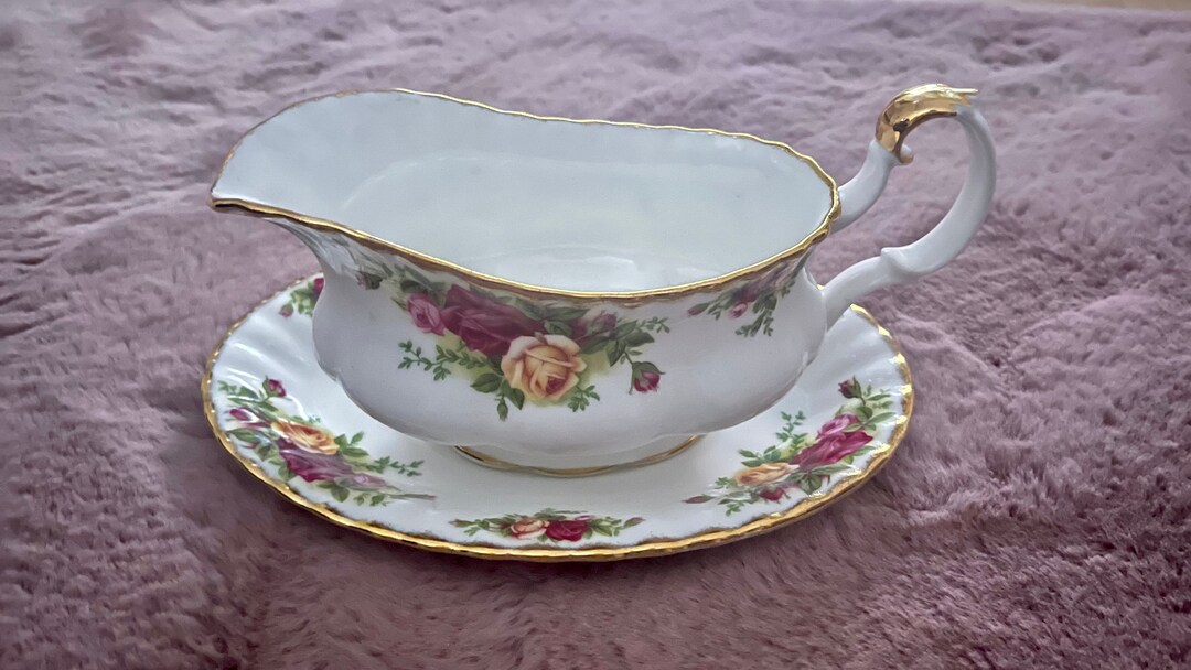 Fabulous Royal Albert Old Country Roses Gravy Boat Jug & Plate Etsy