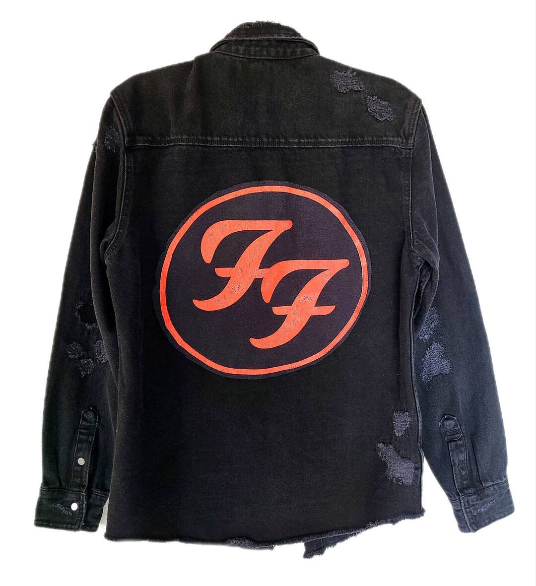 Unisex Black Denim ROCK Jacketmens Small Women Medium Etsy