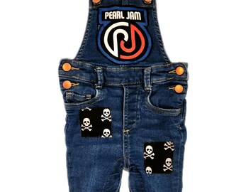 Baby denim rock/ grunge overalls- size 12-18 months