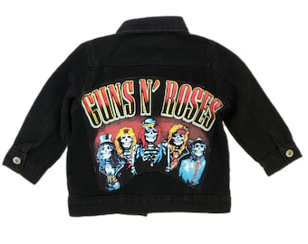 Toddler black denim ROCK jacket- size 4T