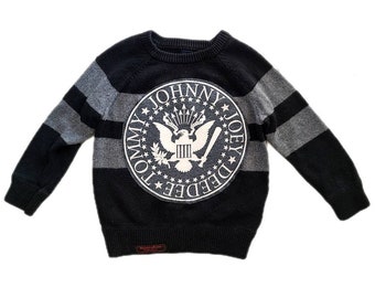 Toddler upcycled Rock/ Punk sweater- size 3 years