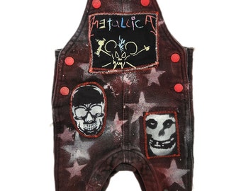 Baby denim ROCK/ Metal overalls- size 3-6 months