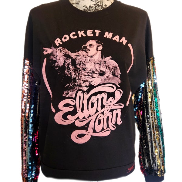 Womens glam rock "Rocket Man" top- size Small