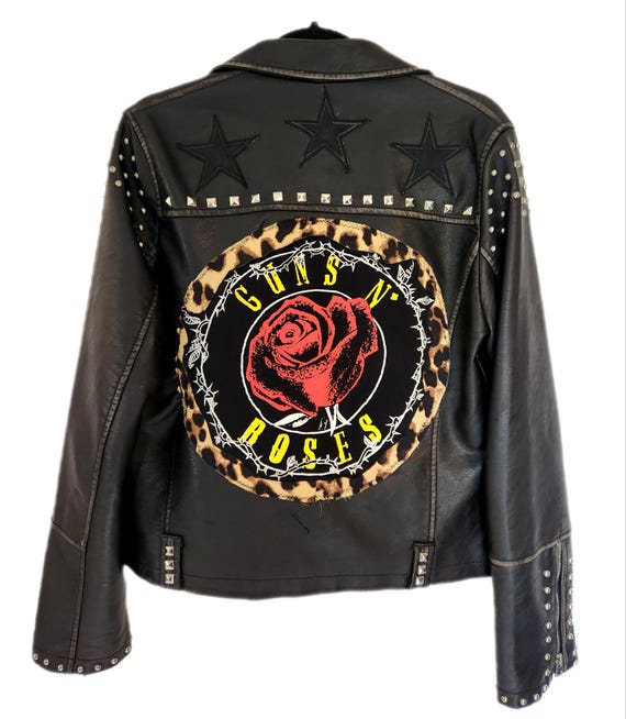 Veste ROCK cloutee en cuir vegetalien pour femme Taille Medium Etsy France