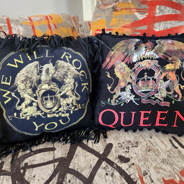 Rock n roll throw pillows set of 2