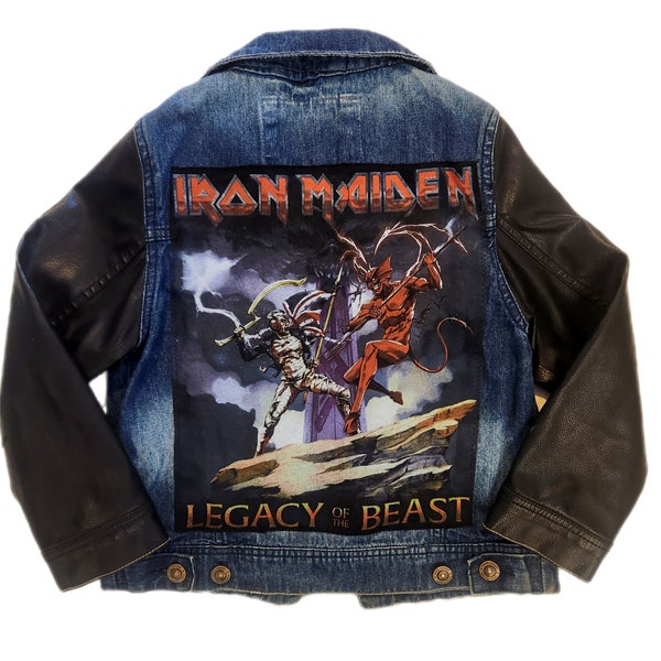 Kids denim METAL Rock jacket- size 7 years