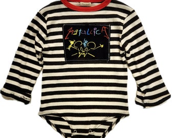 Baby upcycled Metal onesie- size 2T