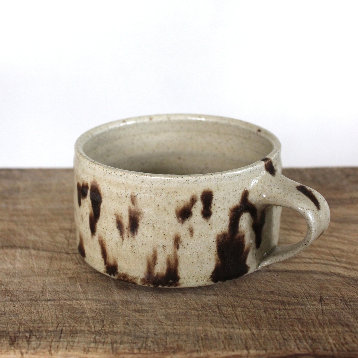 MADE TO ORDER 8 oz Nordic Pottery mug / Handmade cappuccino cup / Speckled ceramic mug with handle