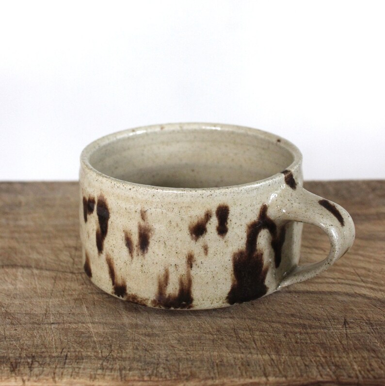 MADE TO ORDER 8 oz handmade mug / cappuccino mug with handle / ceramic cappuccino cup / Speckled cup / coffee cup / earthy boho mug