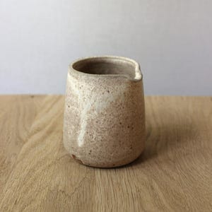 MADE TO ORDER 10oz ceramic creamer / Handmade milk pourer beige brown / Speckled small milk jug / Pottery creamer / Creamer without handle
