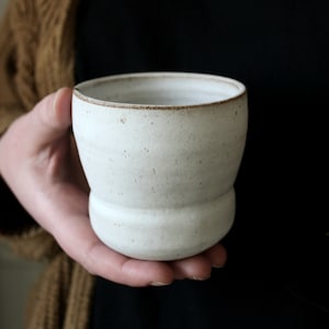 MADE TO ORDER 10oz white matte mug without handle / white handmade tumbler / ceramic pottery mug / modern farmhouse mugs / Scandinavian