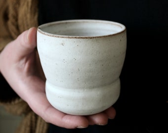 MADE TO ORDER 10oz white matte mug without handle / white handmade tumbler / ceramic pottery mug / modern farmhouse mugs / Scandinavian