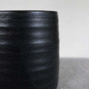 SECONDS SALE 15 oz large pottery coffee mug / Black matte ceramic mug / coffee cup / large mug with handle / Scandinavian pottery cup image 7
