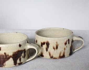 MADE TO ORDER 8 oz handmade mug / cappuccino mug with handle / ceramic cappuccino cup / Speckled cup / coffee cup / earthy boho mug