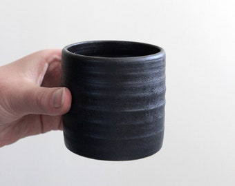 Black coffee mug / 8oz mug / Coffee mug / Handmade pottery mug / Wheelthrown mug / Hygge mug / ceramics mug / Scandinavian pottery