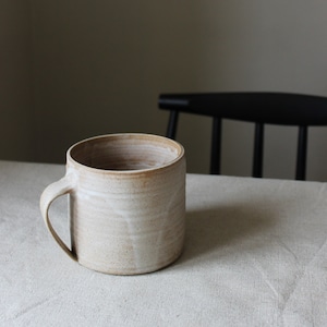 MADE TO ORDER Handmade beige 15oz pottery mug