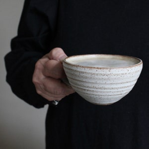 MADE TO ORDER 7 oz white coffee mug / cappuccino cup with handle / Handmade mug / ceramics mug / matte white mug / pottery